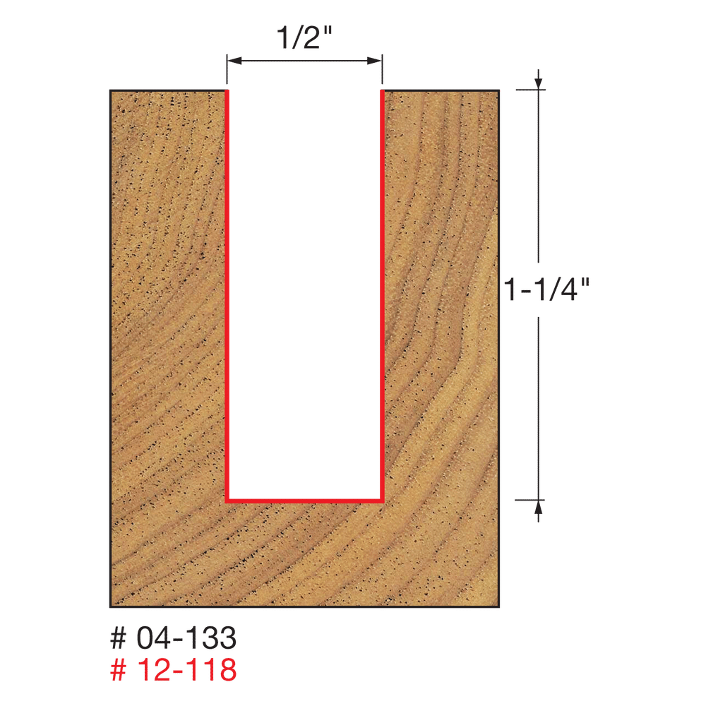 Buy Freud 12-11850 12.7 x 31.8mm Straight Bit 1/2 Shank 12-11850P from Power Tool Services - Image 3 | Best Price