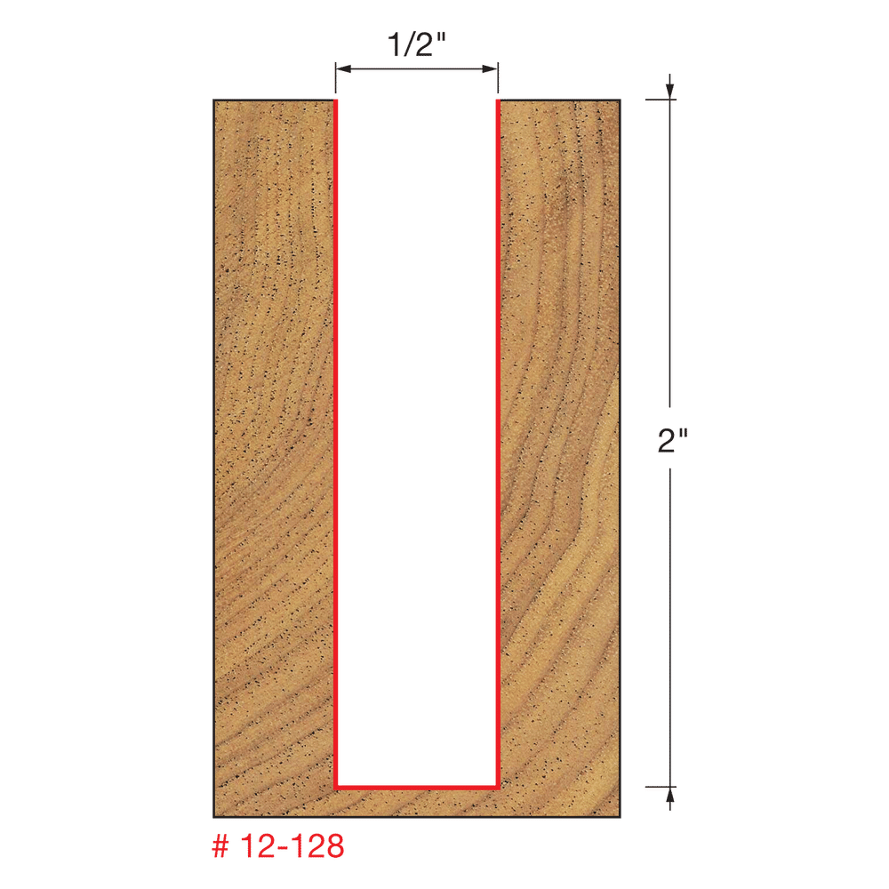 Buy Freud 12-12850 12.7 x 50.0mm Straight Bit 1/2 Shank 12-12850P from Power Tool Services - Image 3 | Best Price