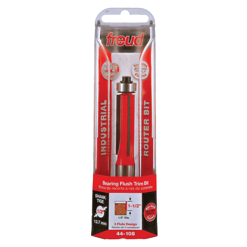 Buy Freud 12.7 x 38.1mm Flush Trim Bit c/w Bearing 1/2 Shank 44-10850P from Power Tool Services - Image 1 | Best Price