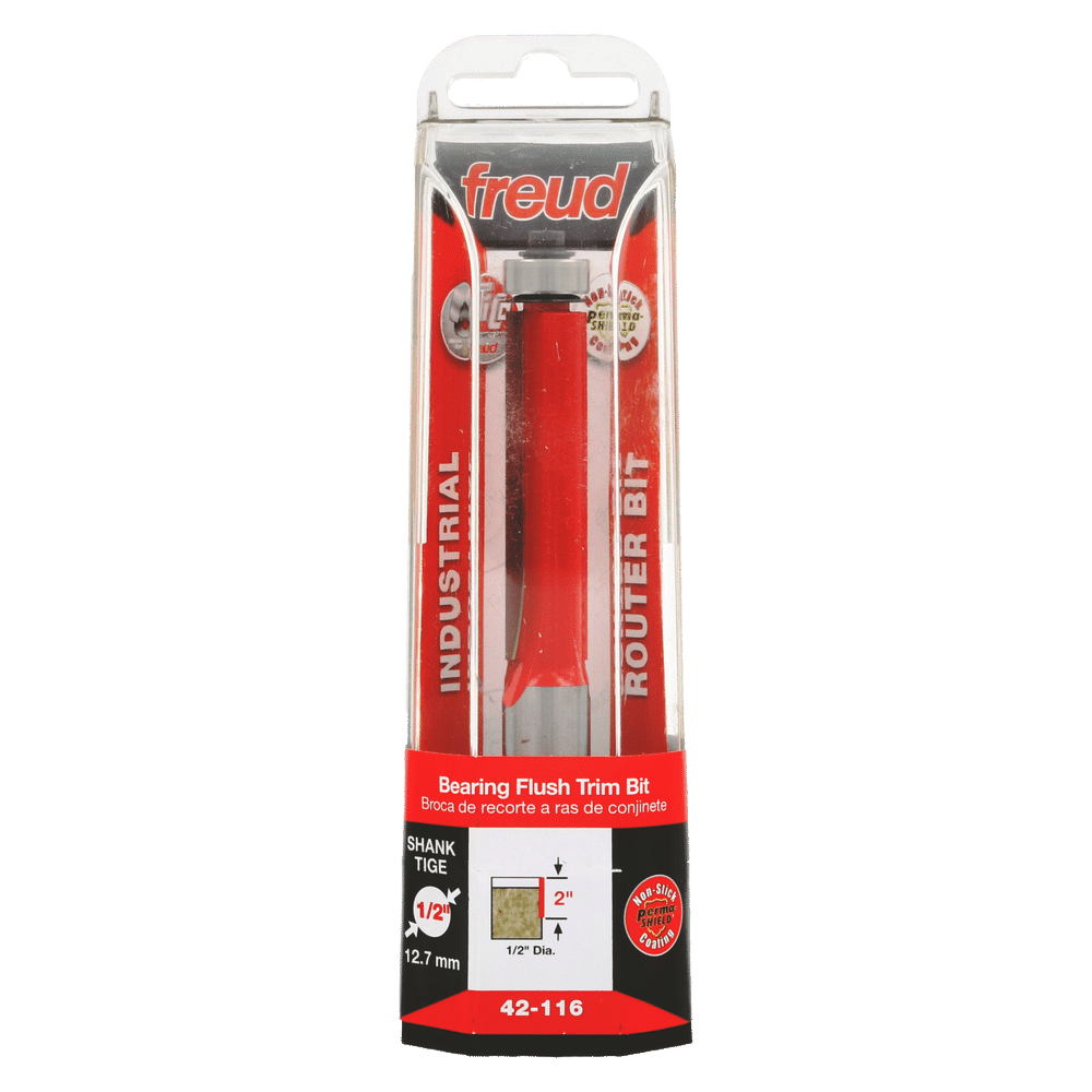 Buy Freud 12.7 x 50.7mm Flush Trim Bit c/w Bearing 1/2 Shank 42-11650P from Power Tool Services - Image 1 | Best Price