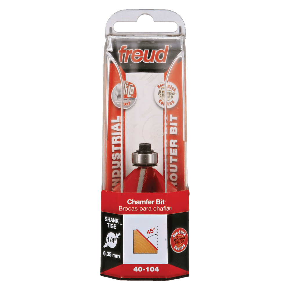 Buy Freud 40-10425 33.3 x 11.1mm x 45 ø Chamfer Bit 1/4 Shank 40-10425P from Power Tool Services - Image 1 | Best Price
