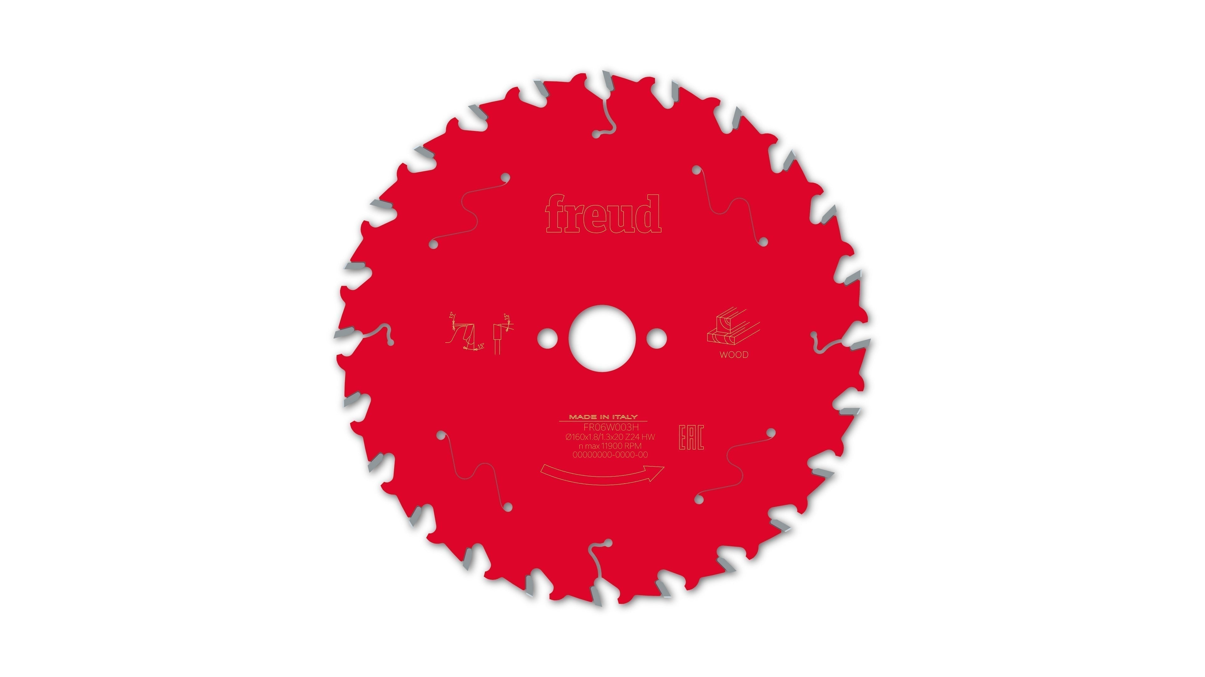 Buy Freud Circular saw blade HM 160 x 1.8/1.3 x 20 mm, Z=24 FR06W003H from Power Tool Services - Image 2 | Best Price