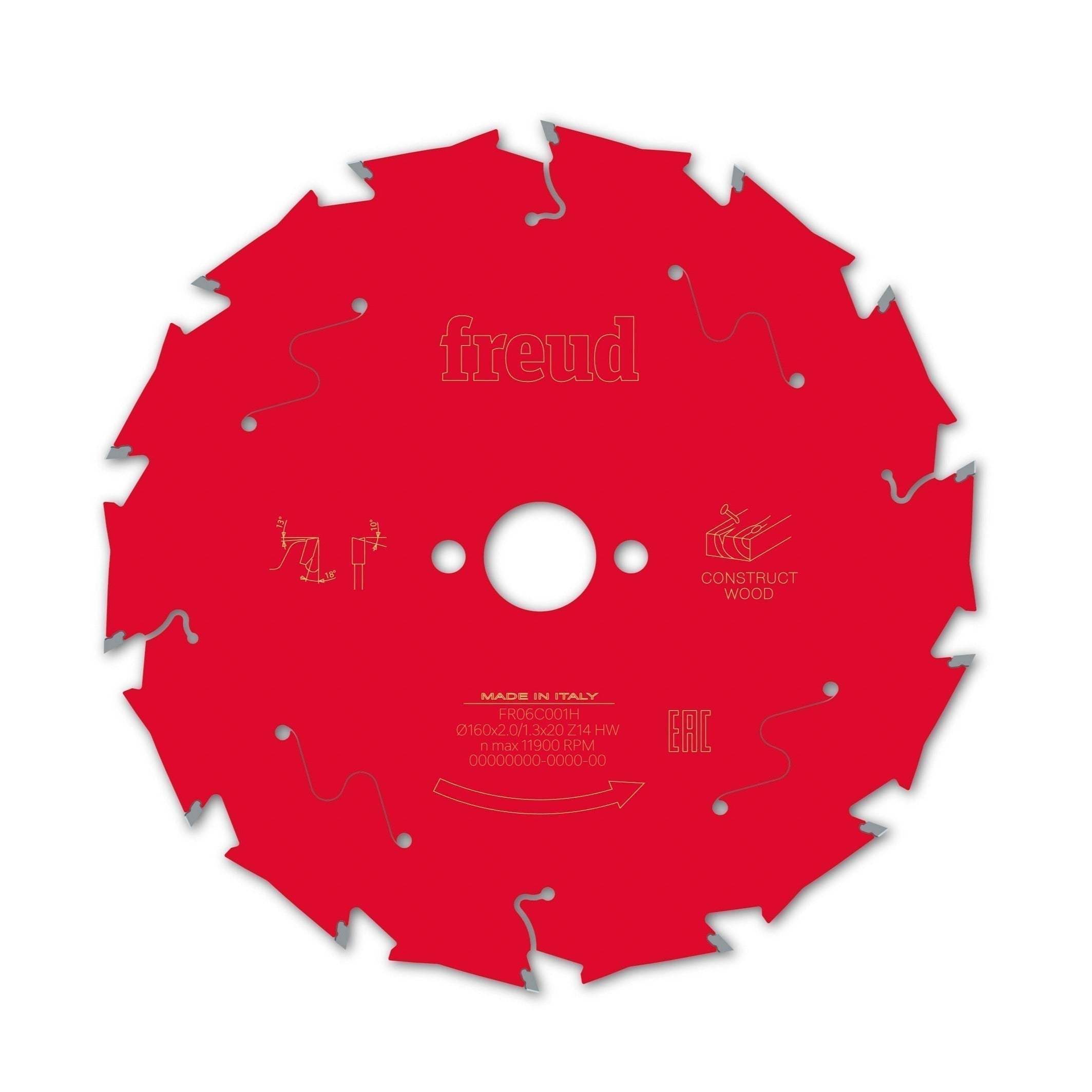 Buy Freud TCT Circular Saw Blade 160MM X 2.0 X B20MM X 14T FR06C001H from Power Tool Services - Image 2 | Best Price