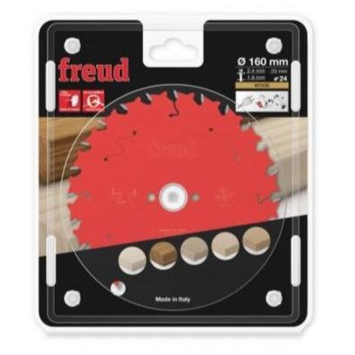 Buy Freud TCT Circular Saw Blade 160MM X 2.4 X B20MM X 24T FR06W009H from Power Tool Services - Image 1 | Best Price