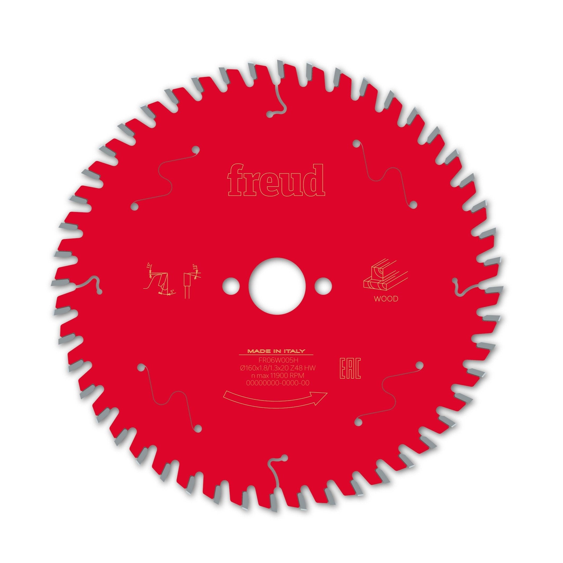 Buy Freud TCT Circular Saw Blade 160MM X X 1.8MM X B20 MM X 48T FR06W005H from Power Tool Services - Image 2 | Best Price