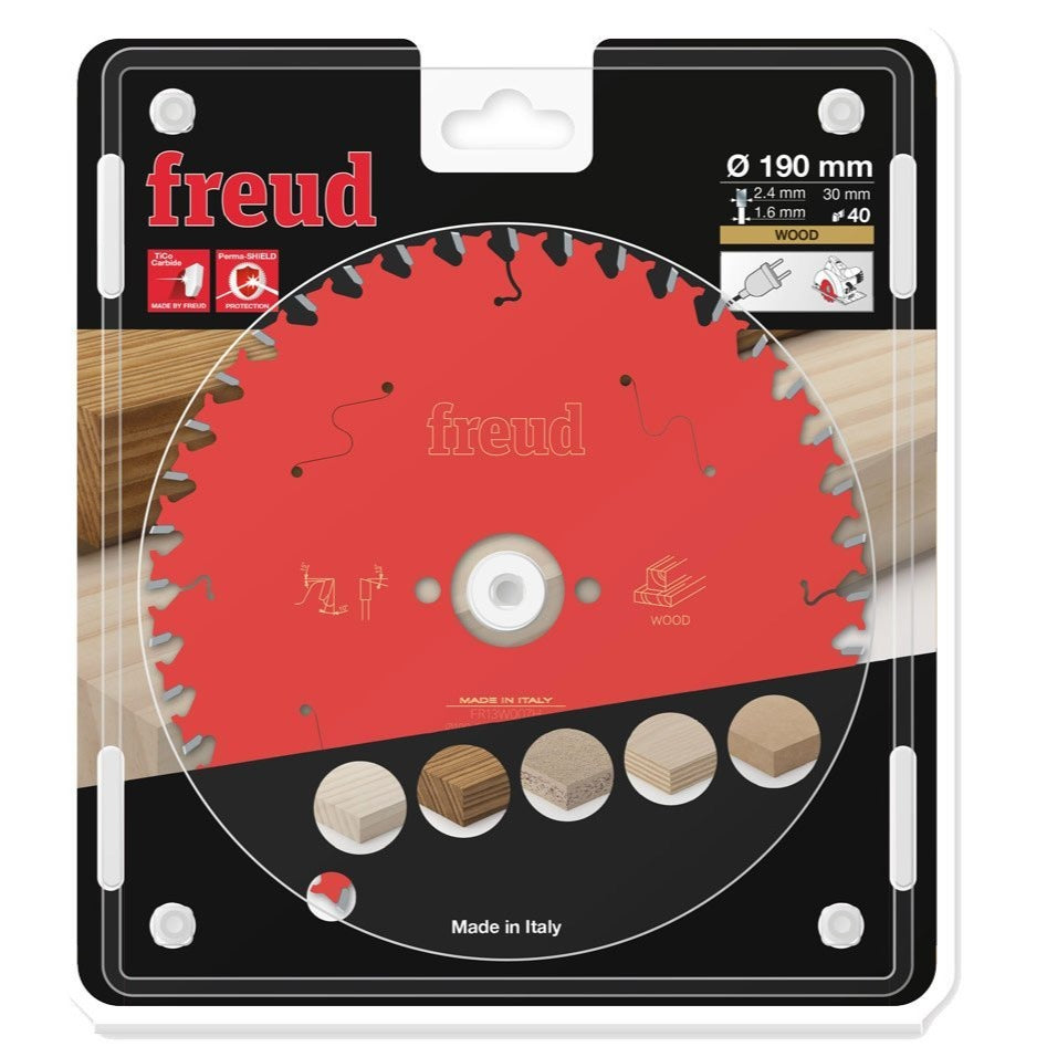 Buy Freud TCT Circular Saw Blade 190MM X 2.4 X B30MM X 40T FR13W007H from Power Tool Services - Image 1 | Best Price