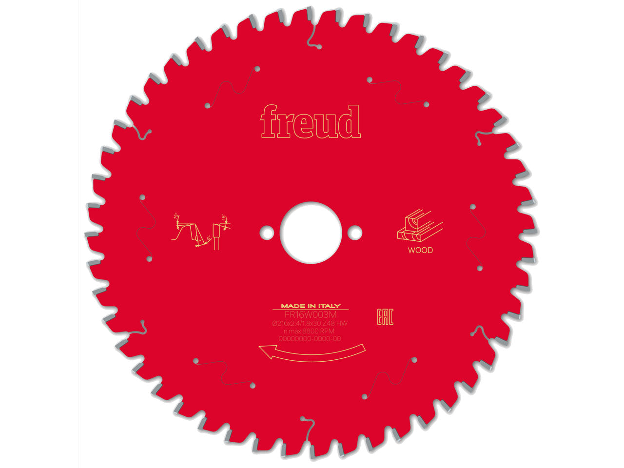 Buy Freud TCT Circular Saw Blade 216MM X 2.4 X B30MM X 48T FR16W003M from Power Tool Services - Image 2 | Best Price