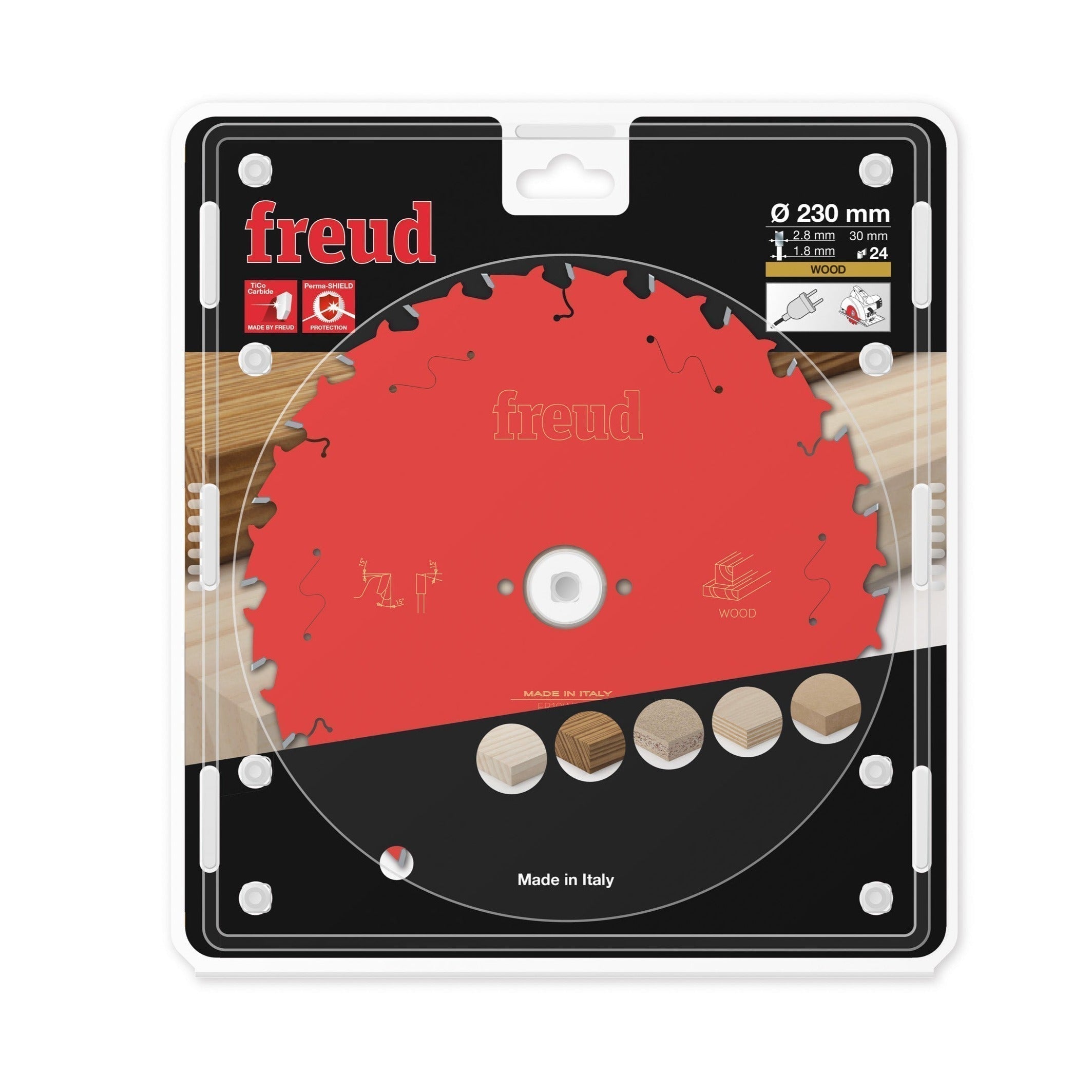 Buy Freud TCT Circular Saw Blade 230MM X 2.8 X 30MM X 24T FR19W001H from Power Tool Services - Image 1 | Best Price