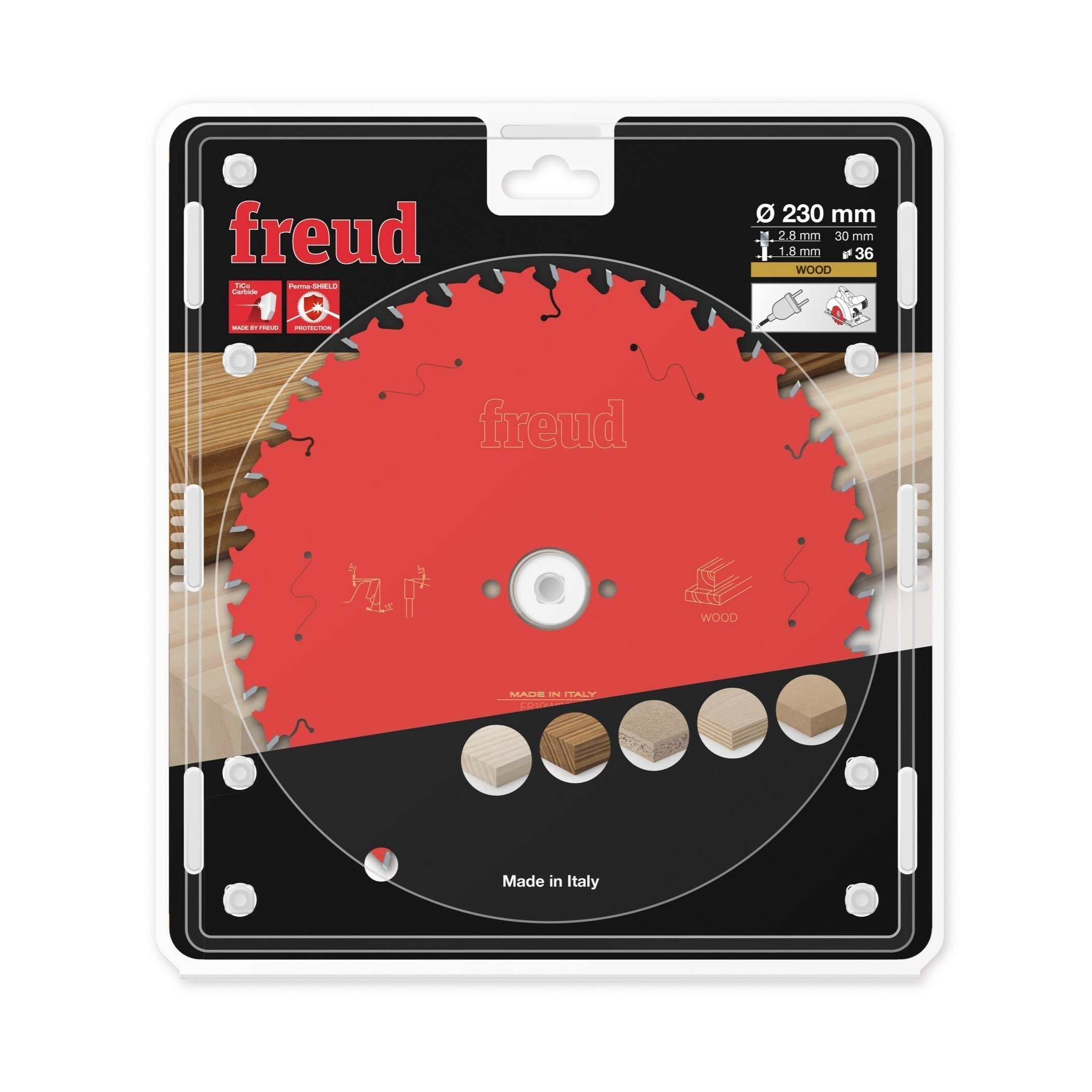 Buy Freud TCT Circular Saw Blade 230MM X 2.8 X 30MM X 36T FR19W002H from Power Tool Services - Image 1 | Best Price