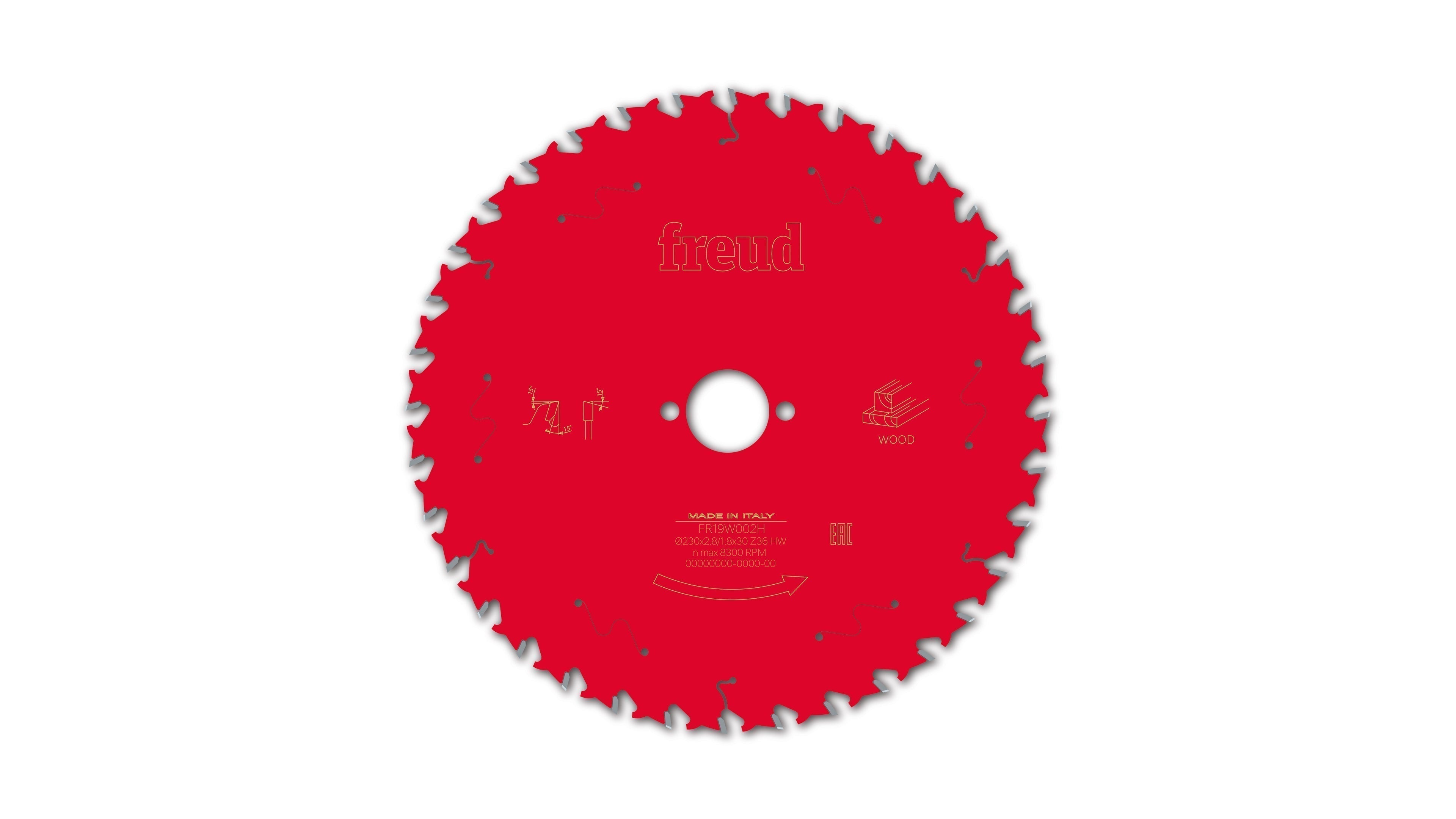 Buy Freud TCT Circular Saw Blade 230MM X 2.8 X 30MM X 36T FR19W002H from Power Tool Services - Image 2 | Best Price