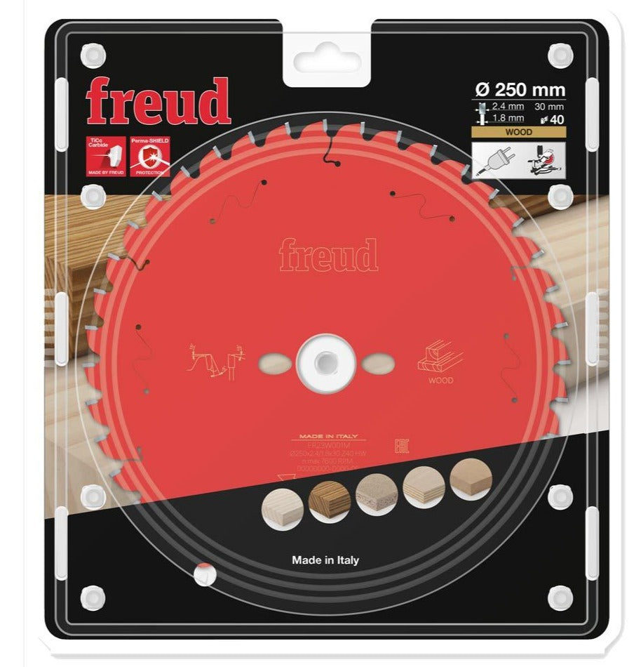 Buy Freud TCT Circular Saw Blade 250MM X 2.4 X 30MM X 60T FR23W002M from Power Tool Services - Image 1 | Best Price