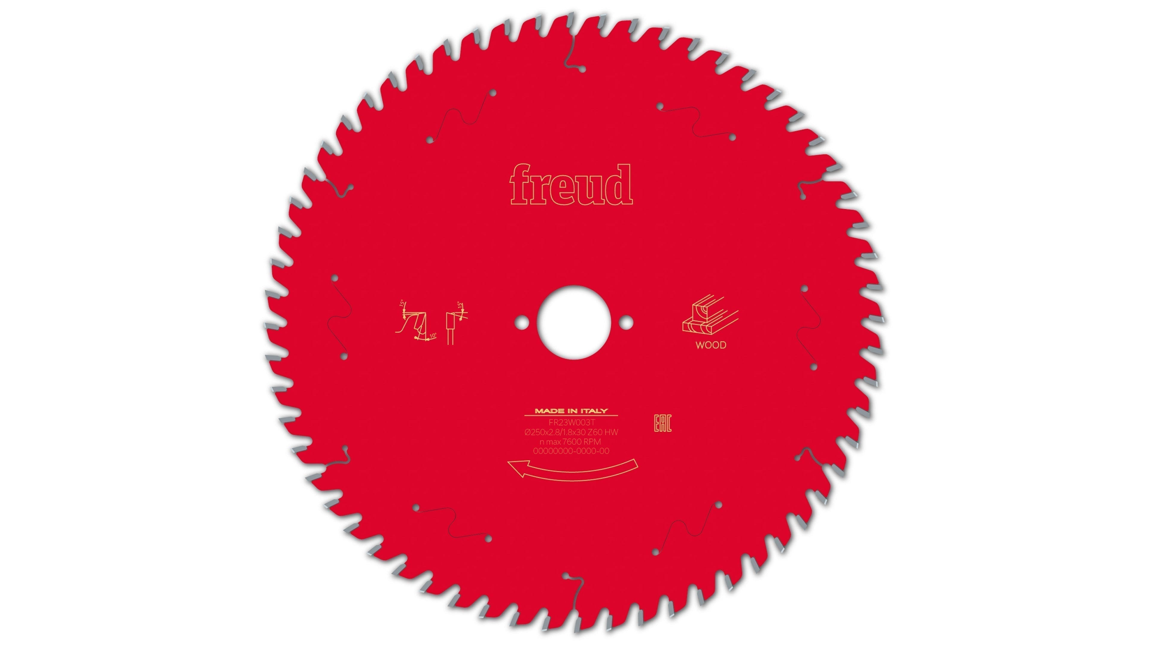 Buy Freud TCT Circular Saw Blade 250MM X 2.8 X 30MM X 60T FR23W003T from Power Tool Services - Image 2 | Best Price
