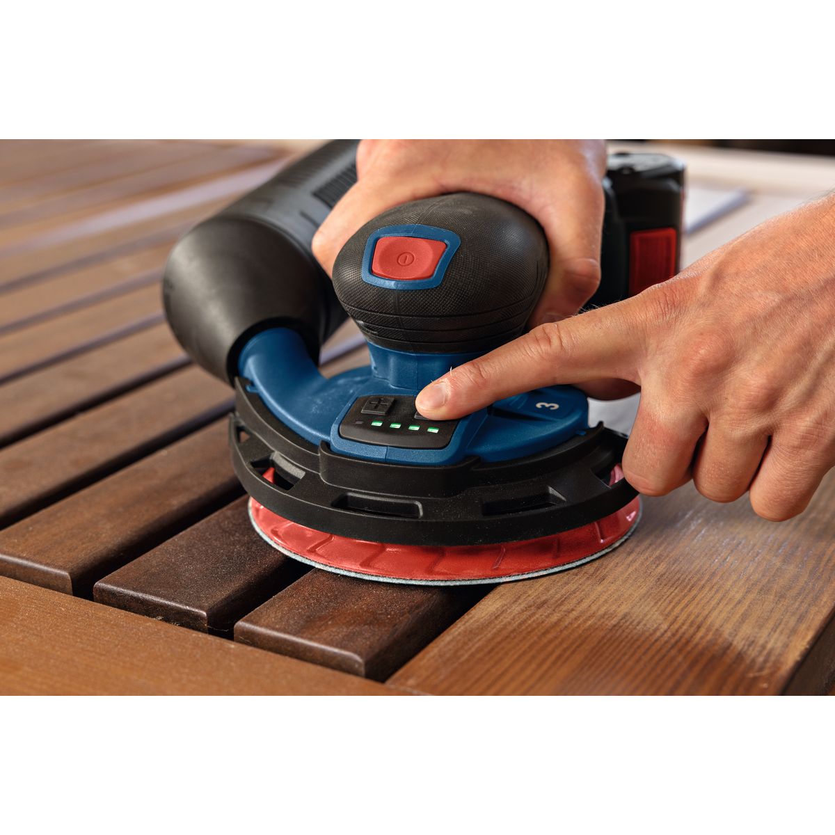 Bosch Professional Cordless Random Orbit Sander GEX 18V-150-3 0601372904 6 - Power Tool Services