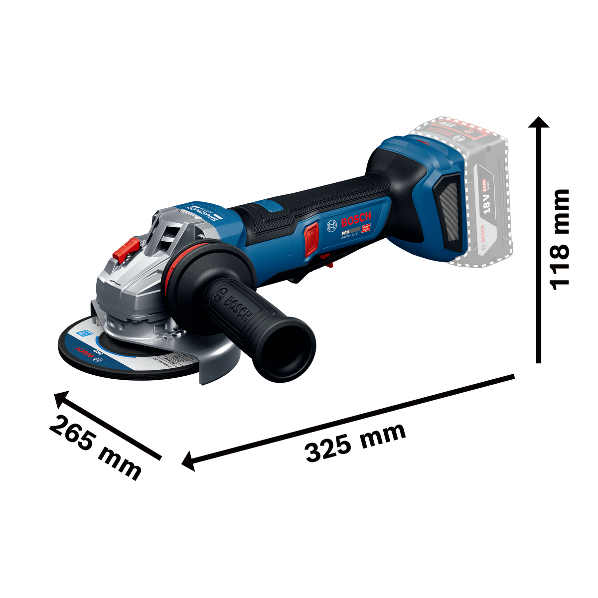 Bosch Professional Cordless Angle Grinder GWS18V-11PS 06019N43K0 3 - Power Tool Services