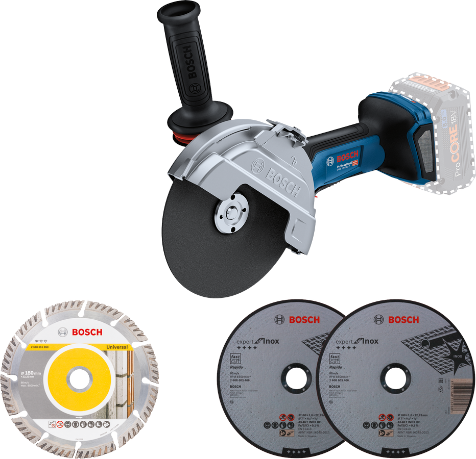 Bosch Professional Cordless Angle Grinder BITURBO 06019H6L01 1 - Power Tool Services