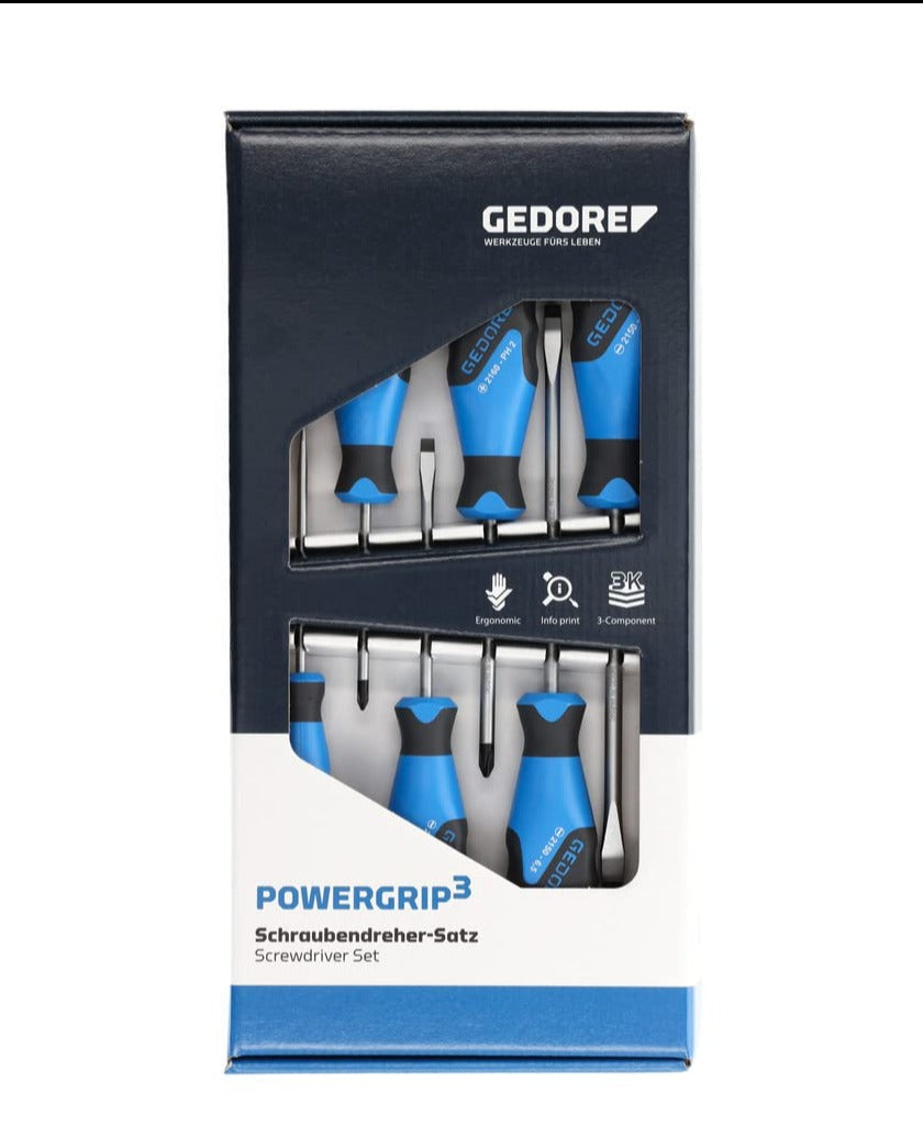 Buy Gedore PowerGrip3 6 pc Screwdriver Set from Power Tool Services - Image 1 | Best Price