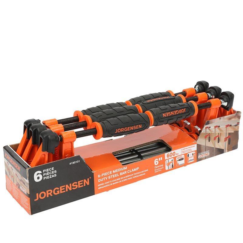 Buy Jorgensen 6" Medium Duty 6 Pack Steel Bar Clamps AC190101 from Power Tool Services - Image 1 | Best Price