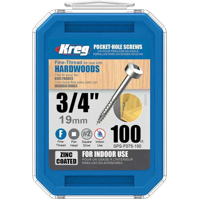 Buy Kreg Pocket Hole Screws 3/4" Fine -100Ct from Power Tool Services - Image 1 | Best Price