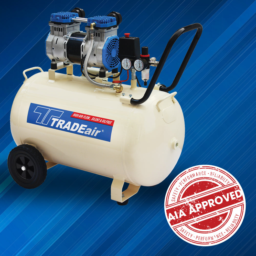 TradeAir Compressor 100L / 1,8kW / 2.5HP Silent Oil Free 3 - Power Tool Services