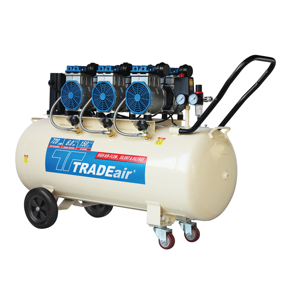 TradeAir 150L / 3,3KW / 4,4HP Silent Oil Free Compressor 2 - Power Tool Services