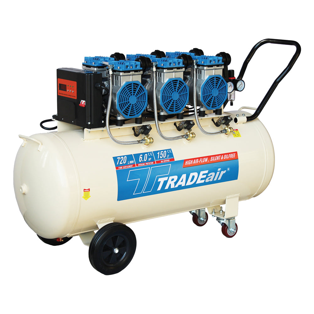 TradeAir 150L / 3,3KW / 4,4HP Silent Oil Free Compressor 1 - Power Tool Services