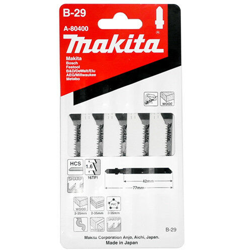 Buy Makita Jigsaw Blades T101AO 5 Pack A-80400 from Power Tool Services - Image 1 | Best Price