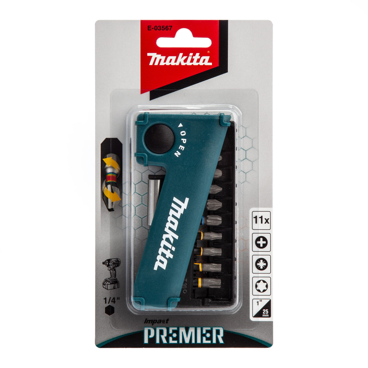 Buy Makita Premier Impact driver Bit Set E-03567 from Power Tool Services - Image 1 | Best Price