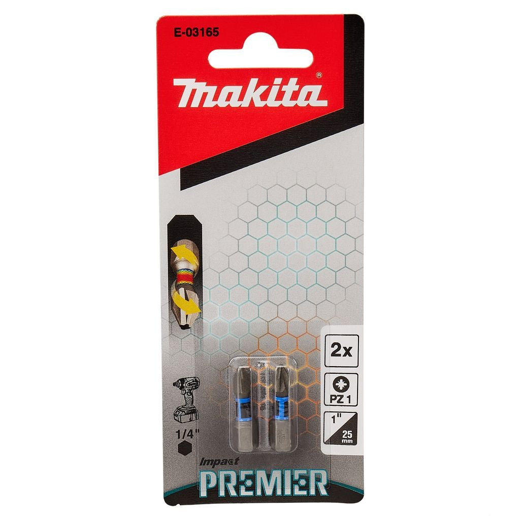 Makita Torsion Control Bit Pozi 1 x 25 E-03165 Power Tool Services