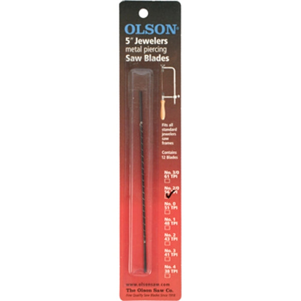 Olson Jewelers Metal Piercing Saw Blades 56tpi Plain End 6pc SSB47600 Power Tool Services