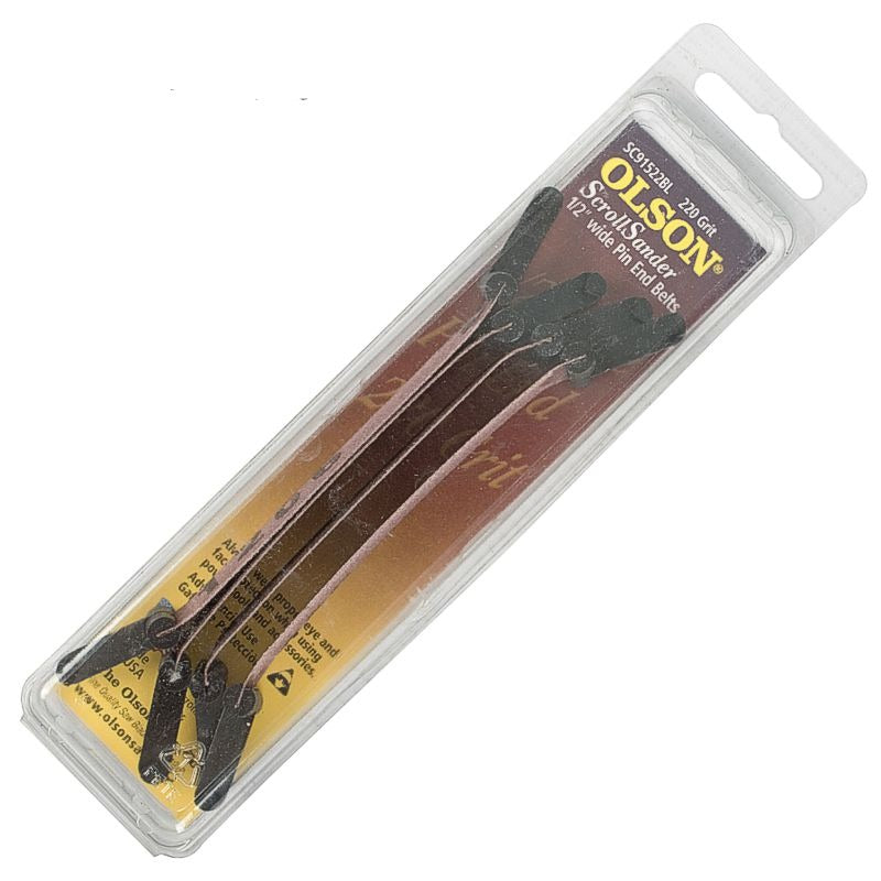 Olson Scroll Saw Sander 5' 125mm X 1/2' 220g Pin End 4pc SSB91522BL Power Tool Services