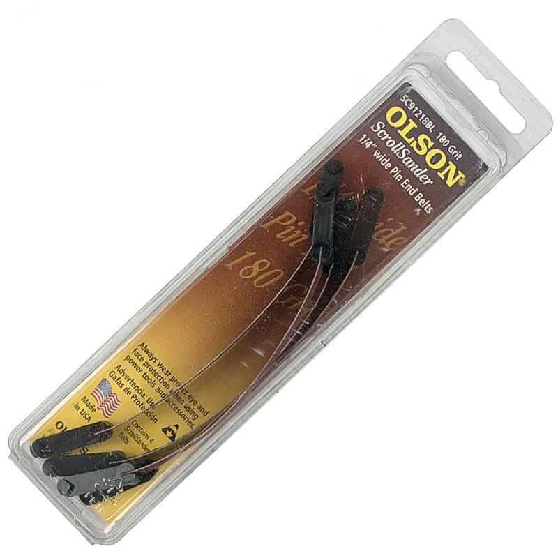 Olson Scroll Saw Sander 5' 125mm X 1/4' 180g Pin End 4pc SSB91218BL Power Tool Services