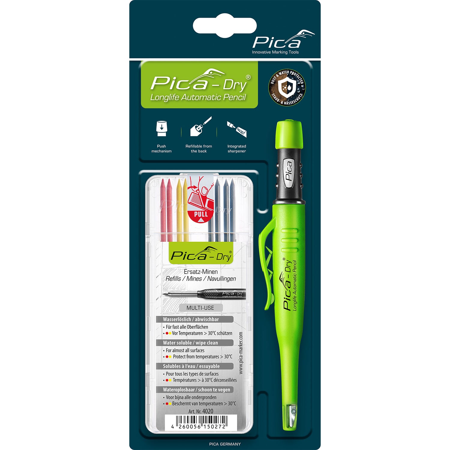 Pica 3030 Dry Long-Life Pencil + 4020 Special Refill Set 1 - Power Tool Services