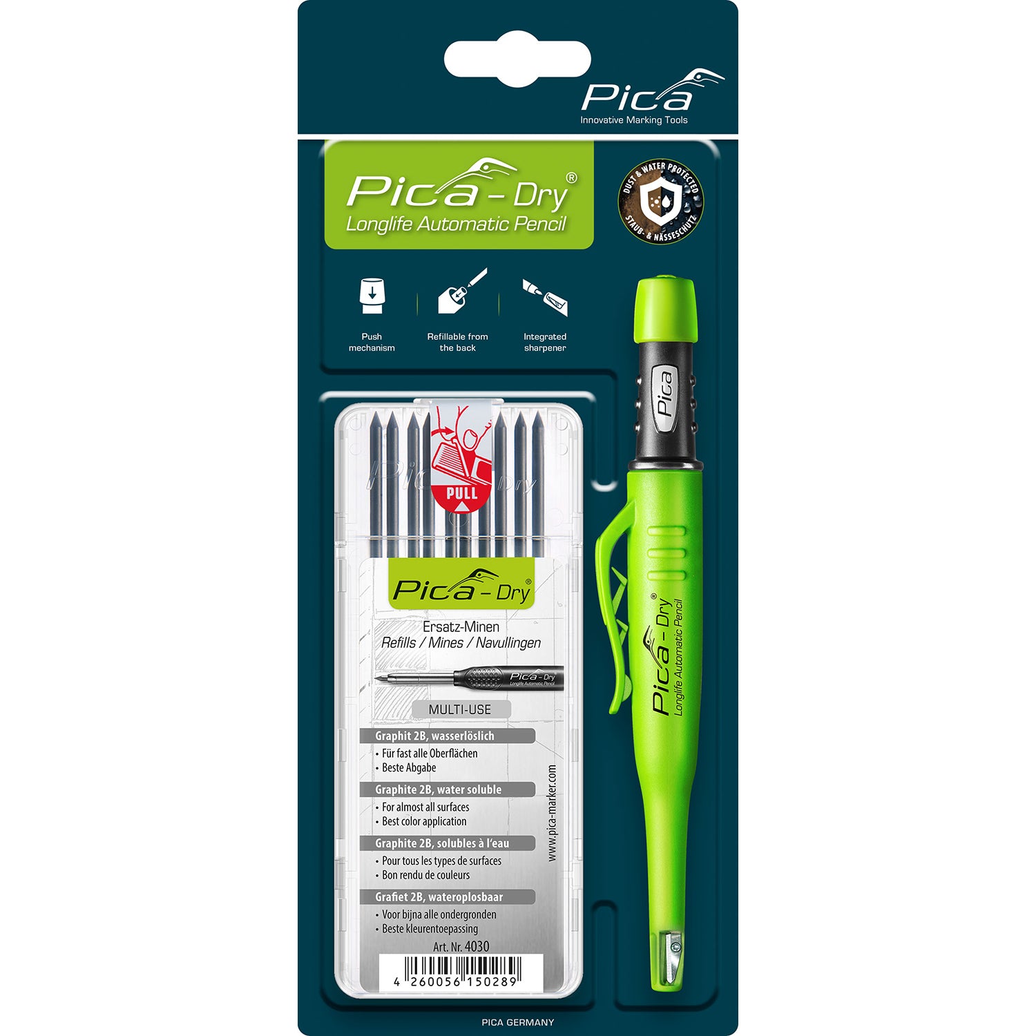 Pica 3030 Dry Long-Life Pencil + 4030 Graphite Refill Set 1 - Power Tool Services