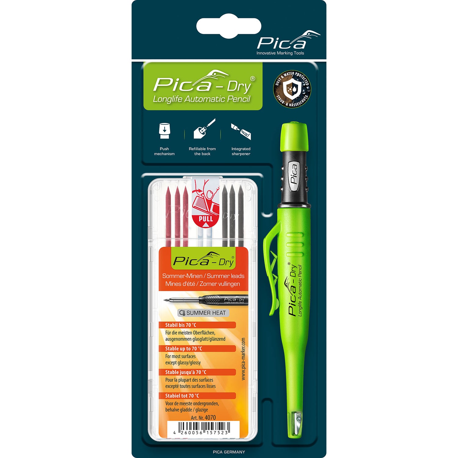 Pica 3030 Dry Long-Life Pencil + 4070 Summer Lead Refill Set 1 - Power Tool Services