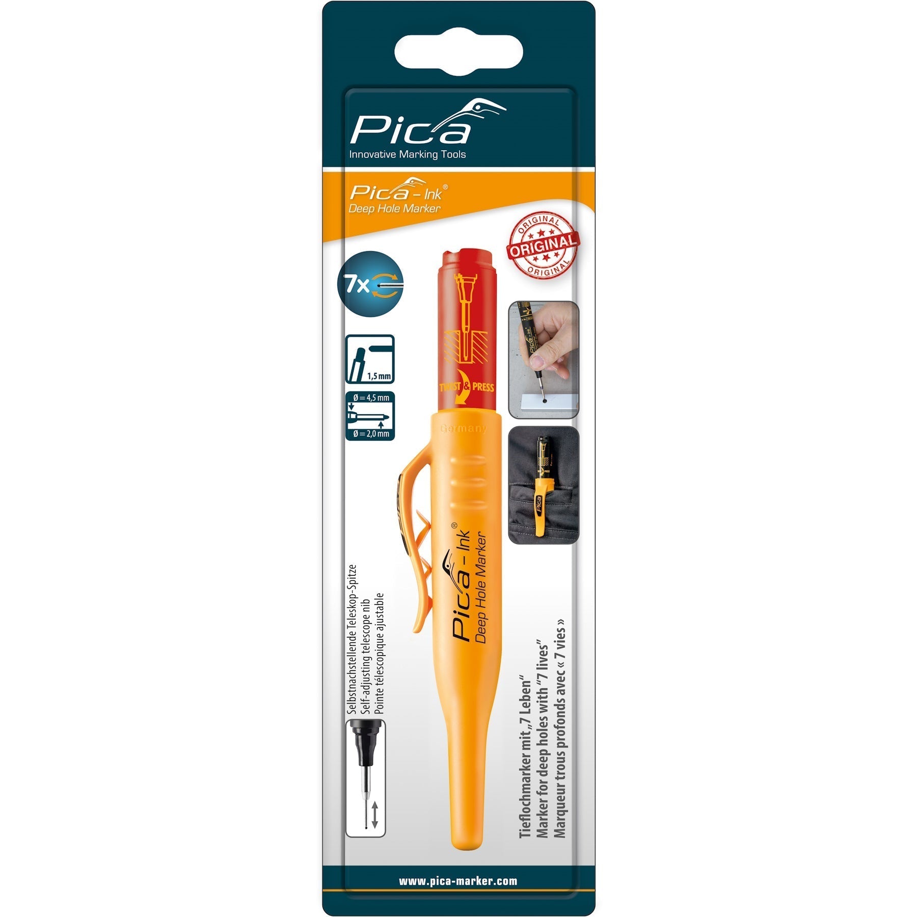 Pica Ink Deep Hole Marker PICA150/40 Red Power Tool Services