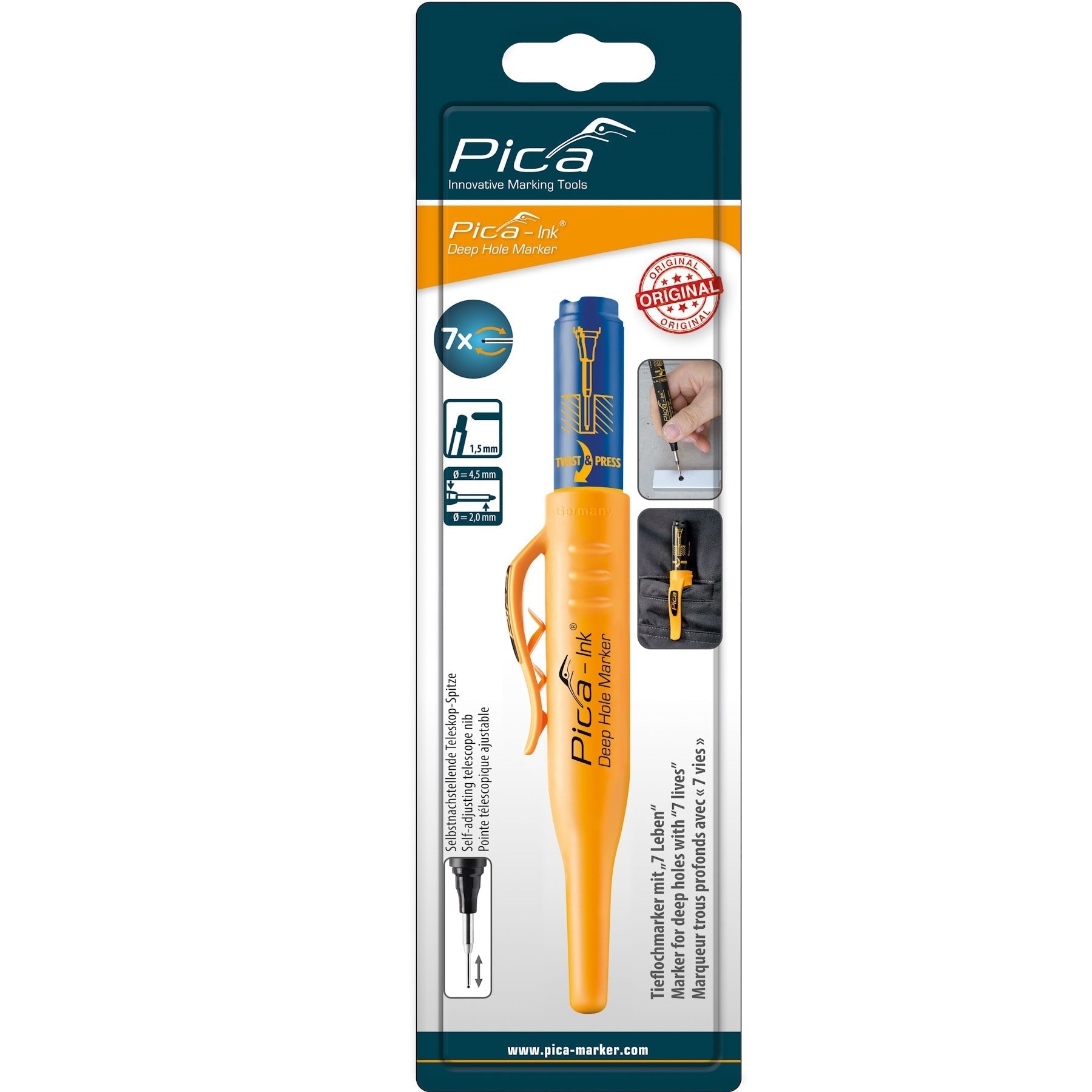 Pica Ink Deep Hole Marker PICA150/41 Blue Power Tool Services