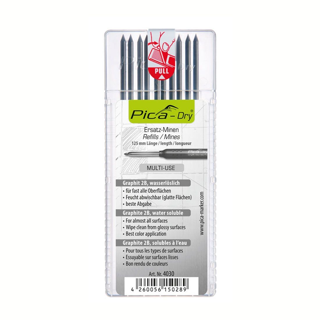 Buy Pica Refills Graphite Set of 10 Leads for Pica Dry - Hardness - 2B from Power Tool Services - Image 1 | Best Price