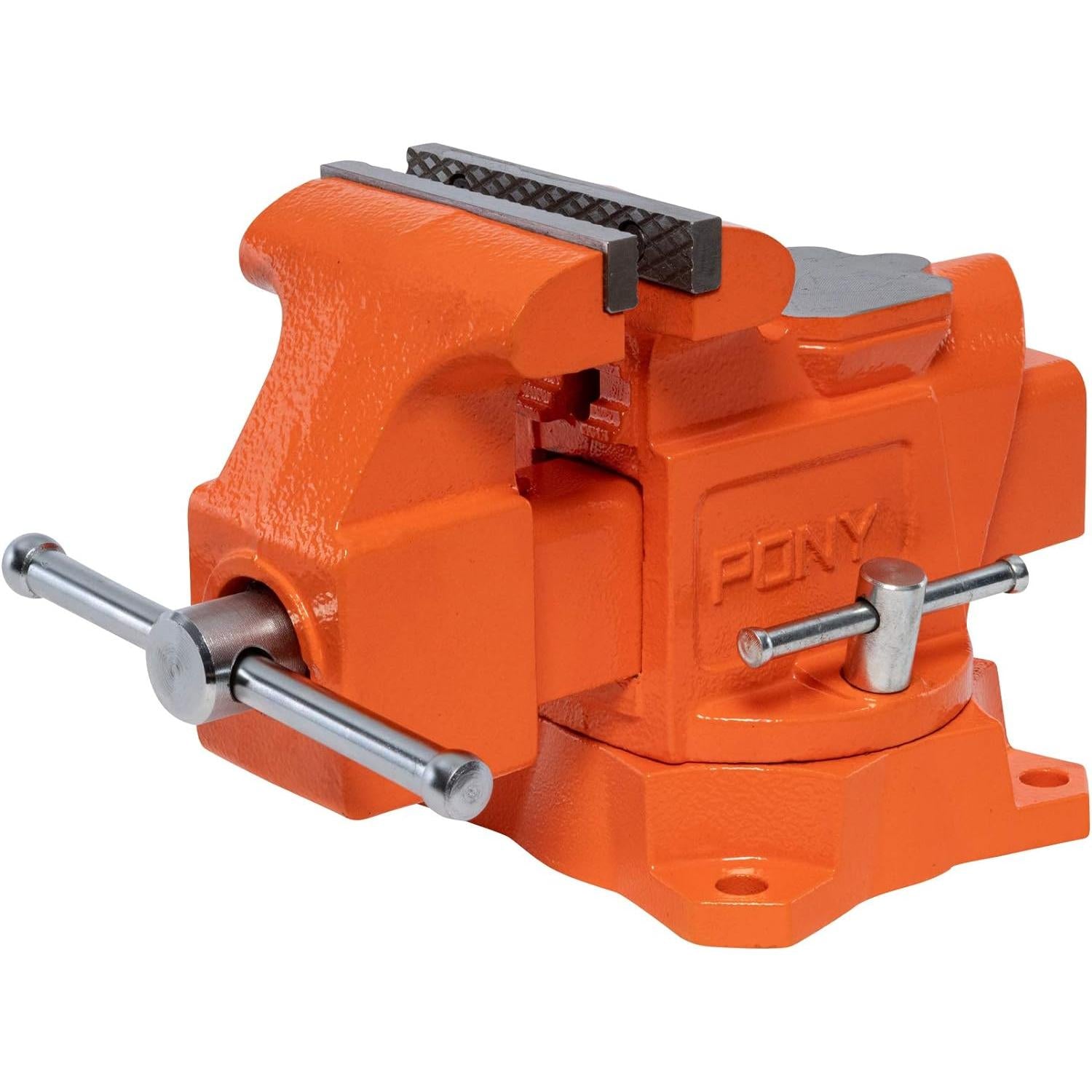 Buy Pony 4' Heavy-Duty Workshop Bench Vise Swivel Base from Power Tool Services - Image 1 | Best Price