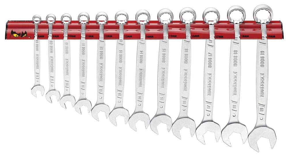 Buy Teng Tools 12PC Anti Slip Combination Spanner Set - Wall Rack from Power Tool Services - Image 1 | Best Price