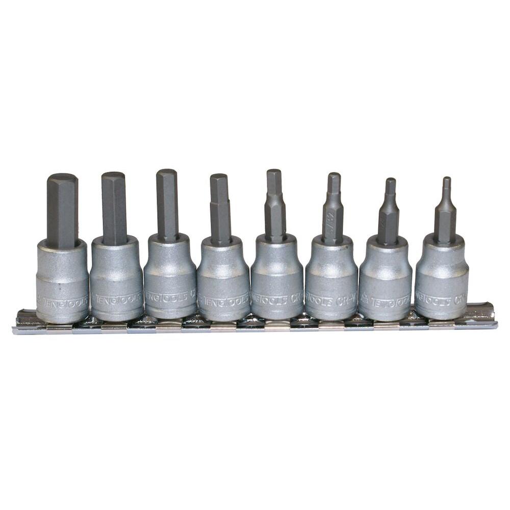 Buy Teng Tools 8PC 3/8" Drive AF Hex Bit Clip Rail Set from Power Tool Services - Image 1 | Best Price