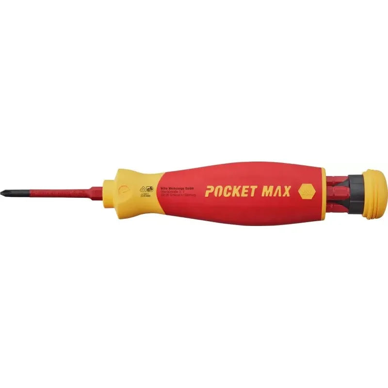 Wiha PocketMax Screwdriver with bit magazine mixed with 4 slimBits 1 - Power Tool Services
