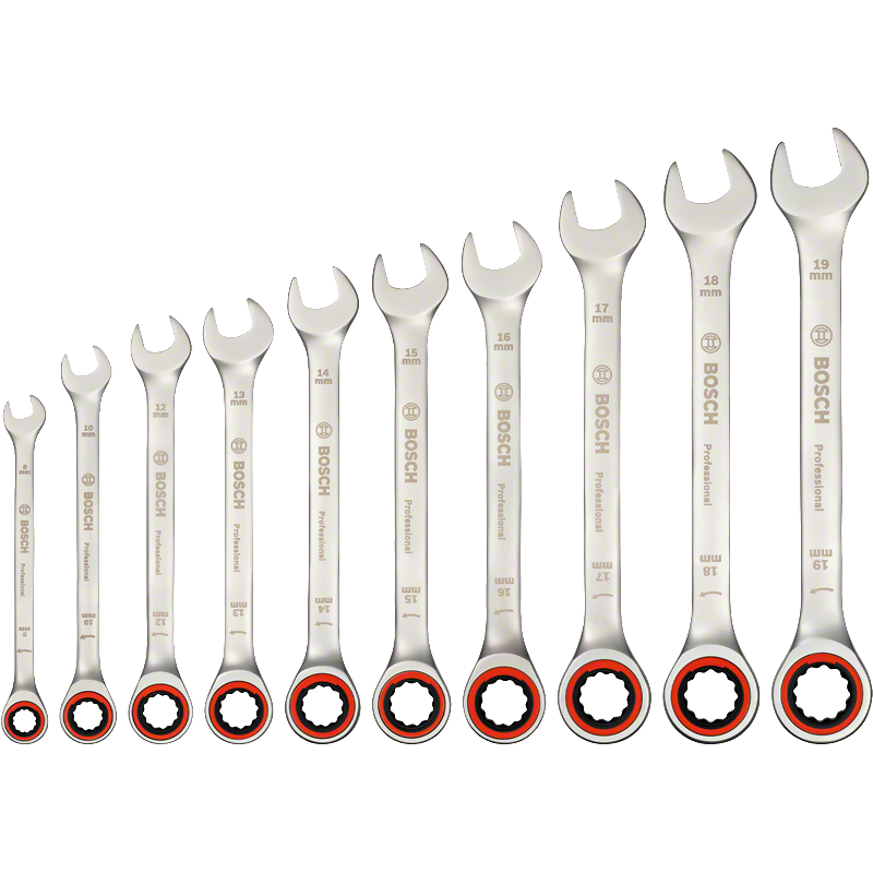 Bosch Ratchet Spanner Set 10 pc 1600A02AU0 3 - Power Tool Services