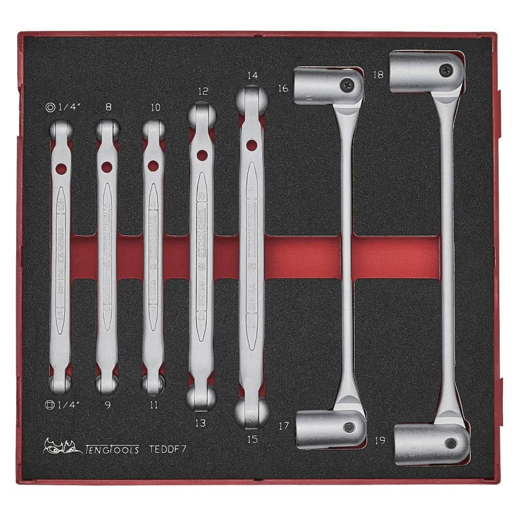 Buy Teng Tools Double Flex Wrench Set in EVA Foam from Power Tool Services - Image 1 | Best Price
