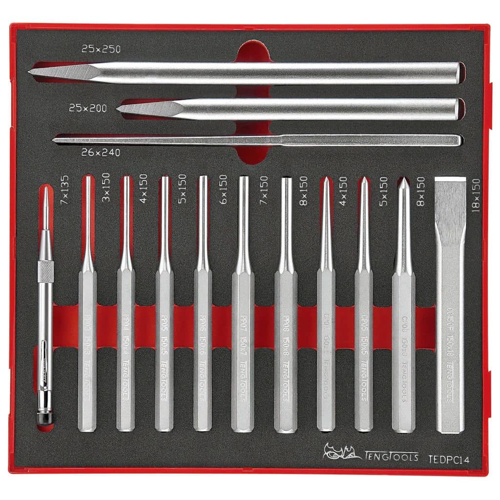 Buy Teng Tools 14PC Punch & Chisel Set from Power Tool Services - Image 1 | Best Price