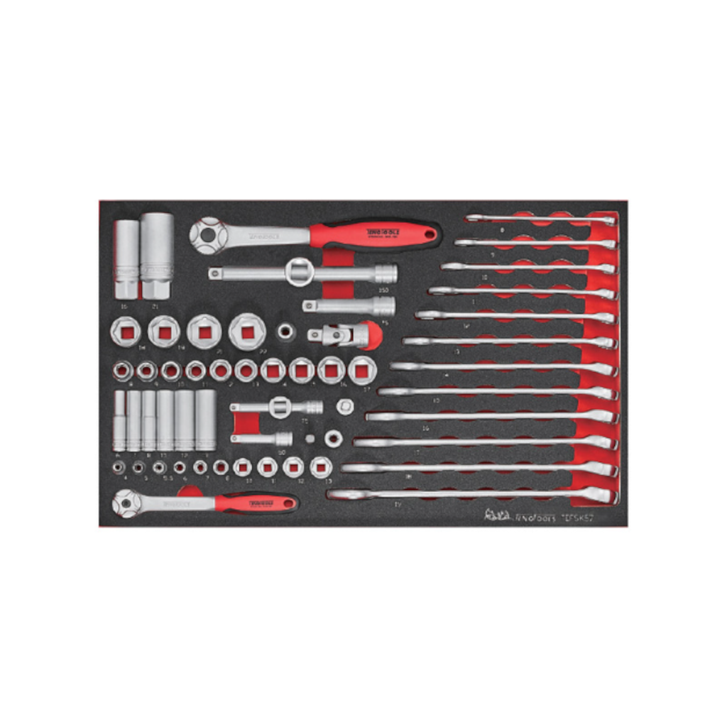 Buy Teng Tools 57PC Spanner & Socket Set in EVA Foam from Power Tool Services - Image 1 | Best Price