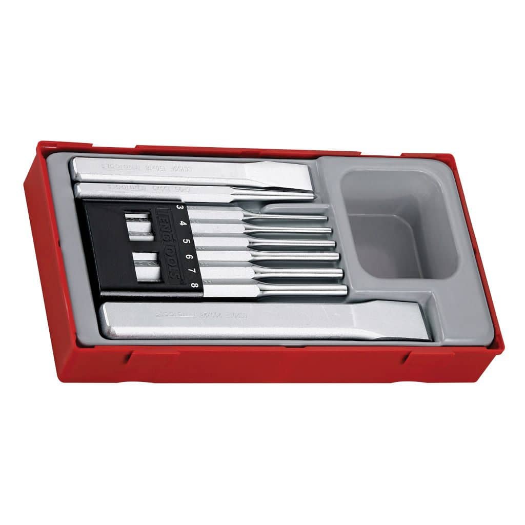 Buy Teng Tools 9PC Punch & Chisel Tray from Power Tool Services - Image 1 | Best Price