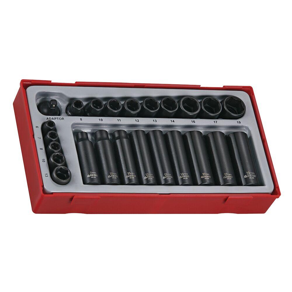 Buy Teng Tools 24PC 1/4'' & 3/8'' Drive Impact Socket Set from Power Tool Services - Image 1 | Best Price