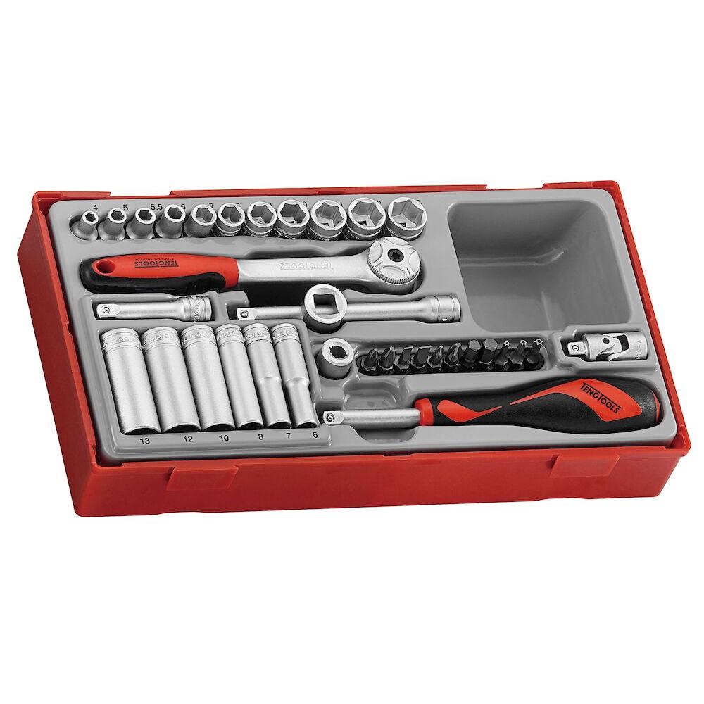 Buy Teng Tools 35PC 1/4'' Drive 6 point Socket Tray from Power Tool Services - Image 1 | Best Price