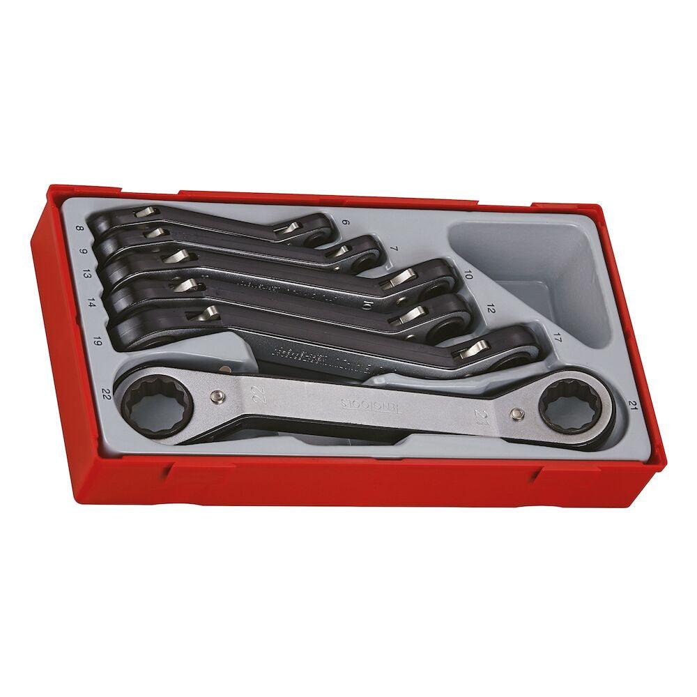 Buy Teng Tools 6PC Extra Strong Ratcheting Offset Ring Spanner Set from Power Tool Services - Image 1 | Best Price