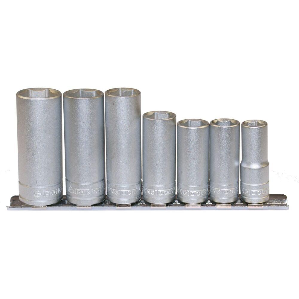 Buy Teng Tools 7PC 3/8inch Drive Metric Deep Socket Set on Clip Rail from Power Tool Services - Image 1 | Best Price
